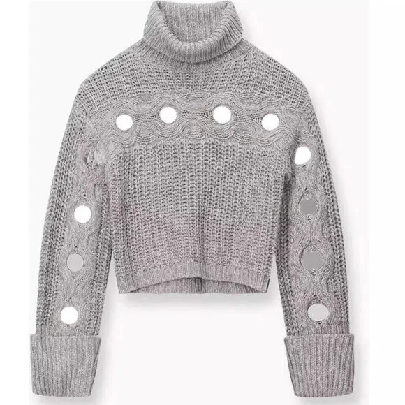 STAUD Vernacular Sweater XS/M Mirrored Heather Grey Knit Causal - Picture 6 of 8